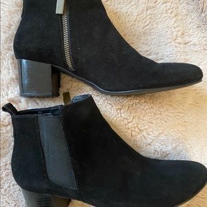 Black suede Able booties